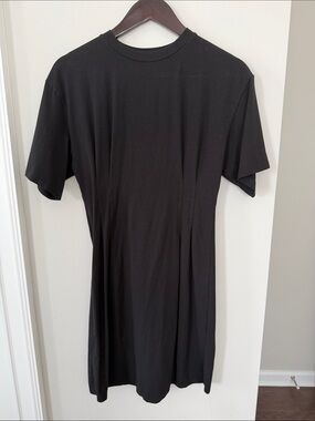 Theory Black Short-Sleeve Midi Tee Dress